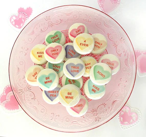 Edible Conversation Hearts Valentine's Cake Cupcake | Etsy | Etsy (US)