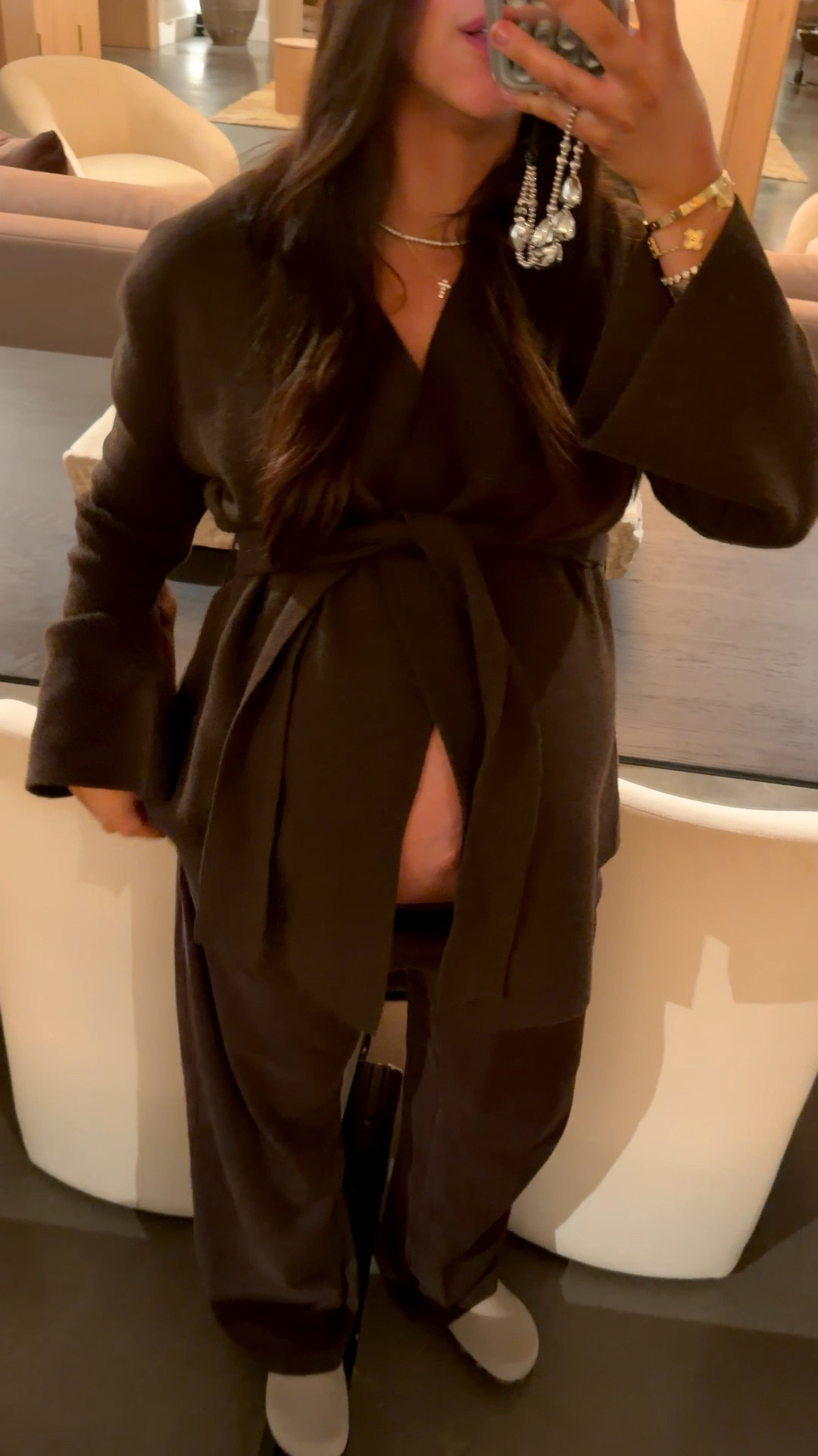 This zara top is in stock and UNDER $50!! Comfy but easy elevated with silk pants🤎

Top: large 
Pants: large 


#LTKootd #LTKmomlife