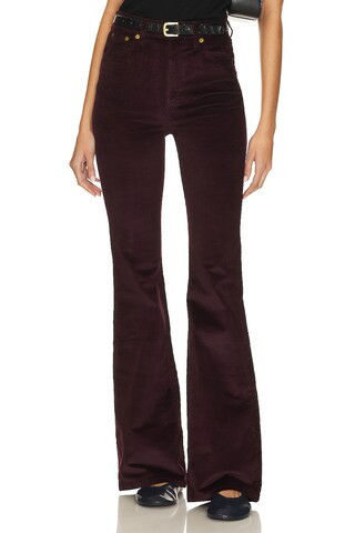 Rag & Bone Casey High-Rise Flare Pant in Burgundy from Revolve.com | Revolve Clothing (Global)