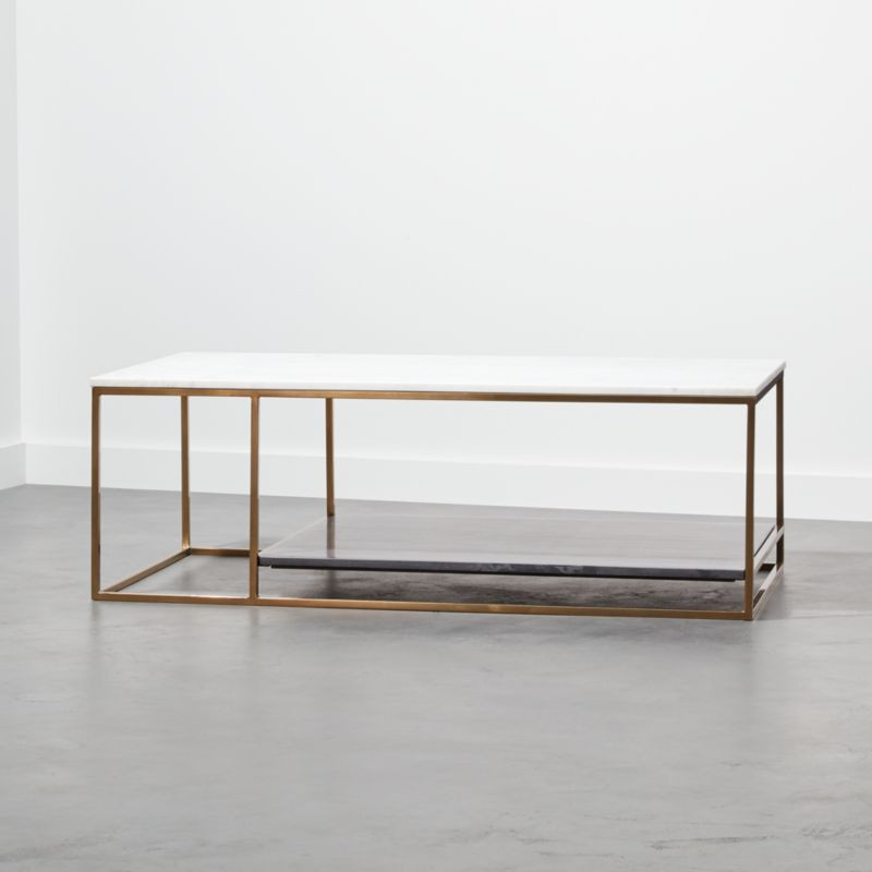 2 Tone Grey and White Marble Coffee Table + Reviews | CB2 | CB2