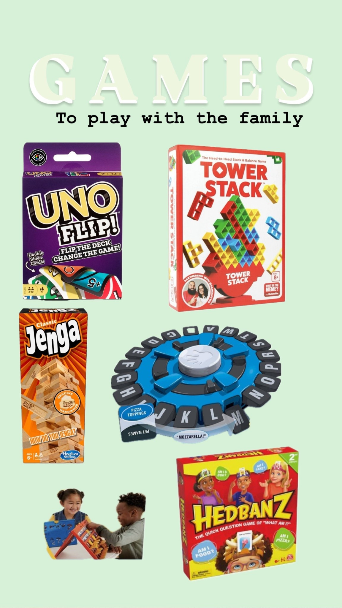 GAMES you can use to play with the family! And there are so much more. My favorite one is the UNO Flip game! So much fun 🤩 

#LTKKids #LTKGiftGuide #LTKFamily