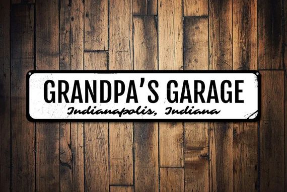 Grandpa Garage Sign, Gift for Mechanic, Custom Garage Decor, Father's Day Gift, Grandpa Sign, Met... | Etsy (US)