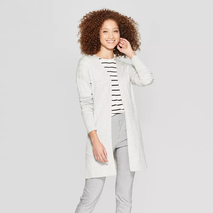 Women's Long Sleeve Back Belt Open Cardigan Sweater - A New Day™ | Target
