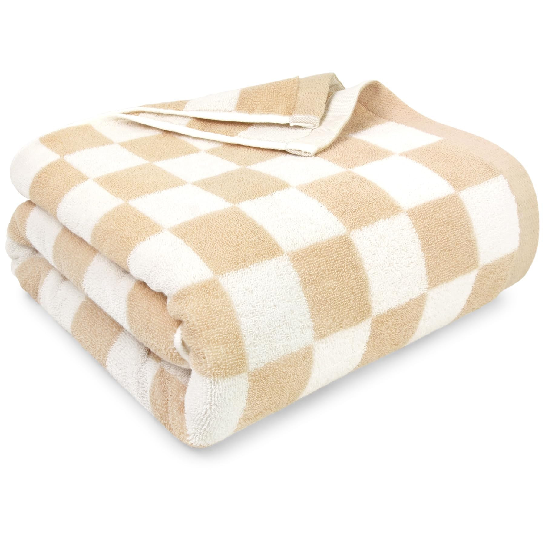 Checkered Beach Towel Sand, Large 35" x 70" for Adults Men Women, Cotton Absorbent Quick Dry Funn... | Amazon (US)