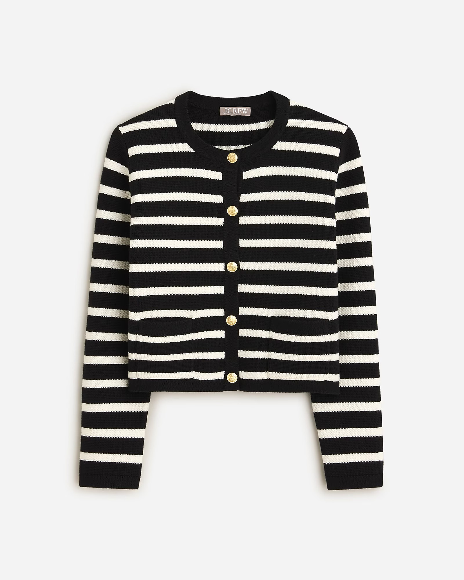 Emilie patch-pocket sweater lady jacket in stripe | J. Crew US