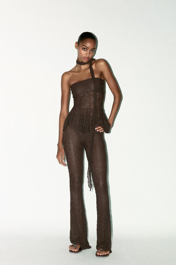 LACE FLARE TROUSERS | Zara UK