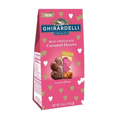 Ghirardelli Valentine&#39;s Day Milk Chocolate Caramel Hearts Bag - 4.9oz | Target