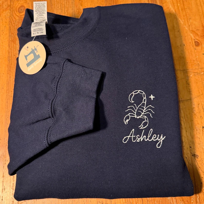 Custom Zodiac Embroidered Sweatshirt, Personalized Name and Horoscope Sign | Etsy (US)