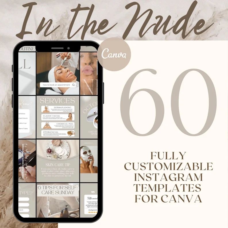 Nude/Neutral Theme Instagram Templates: Social Media, Skincare, Spa, Skin Clinic, Engagement, Quo... | Etsy (CAD)