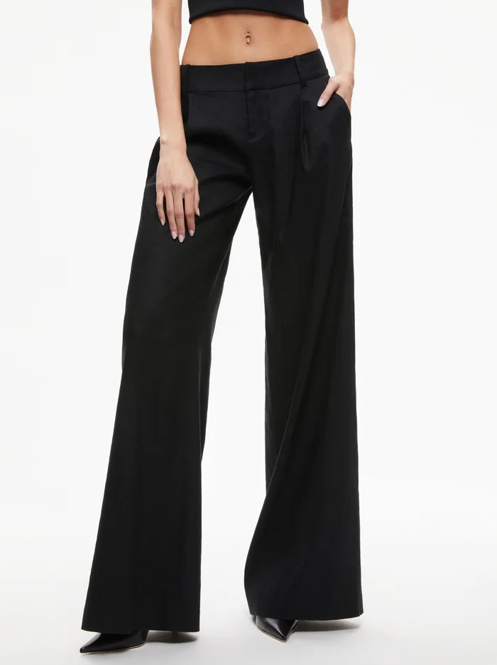 ERIC LOW RISE LINEN TROUSER | Alice + Olivia
