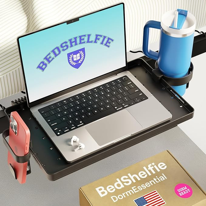 BedShelfie Bedside Shelf for College Dorm Room Bunk Bed & Top Bunk, College Dorm Room Essentials,... | Amazon (US)