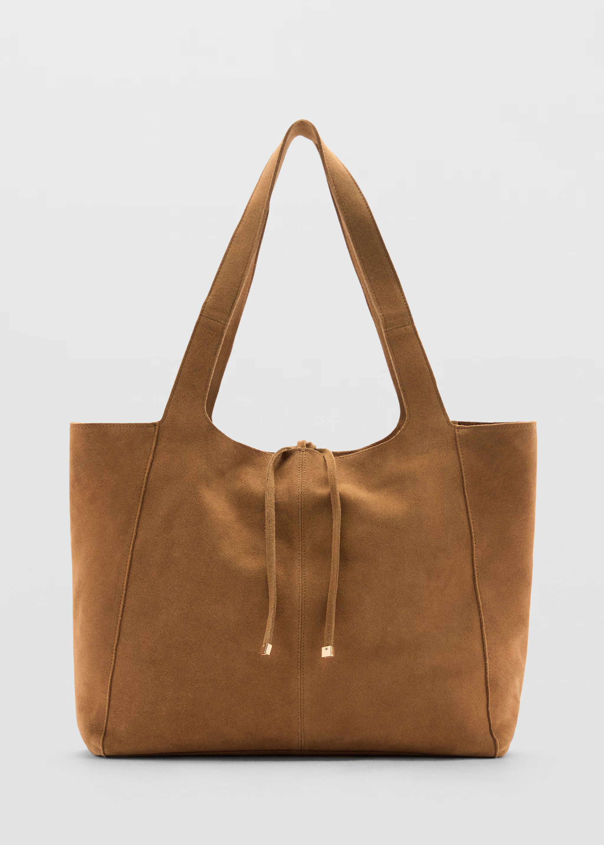 Leather shopper bag | MANGO (UK)