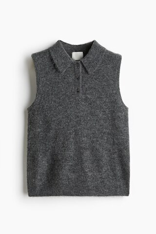 H & M - Sweater Vest with Collar - Gray | H&M (US + CA)