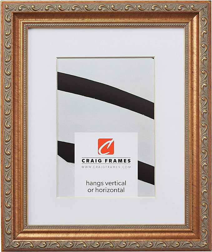 Craig Frames Ancien Ornate, 18 x 24 Inch Antique Gold Picture Frame Matted to Display a 12 x 18 I... | Amazon (US)