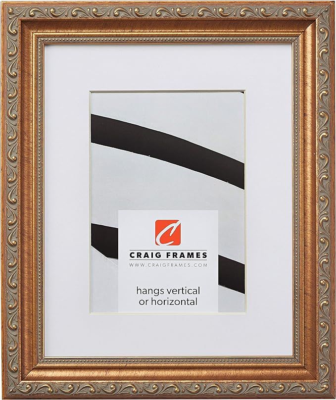 Craig Frames Ancien Ornate, 18 x 24 Inch Antique Gold Picture Frame Matted to Display a 12 x 18 I... | Amazon (US)
