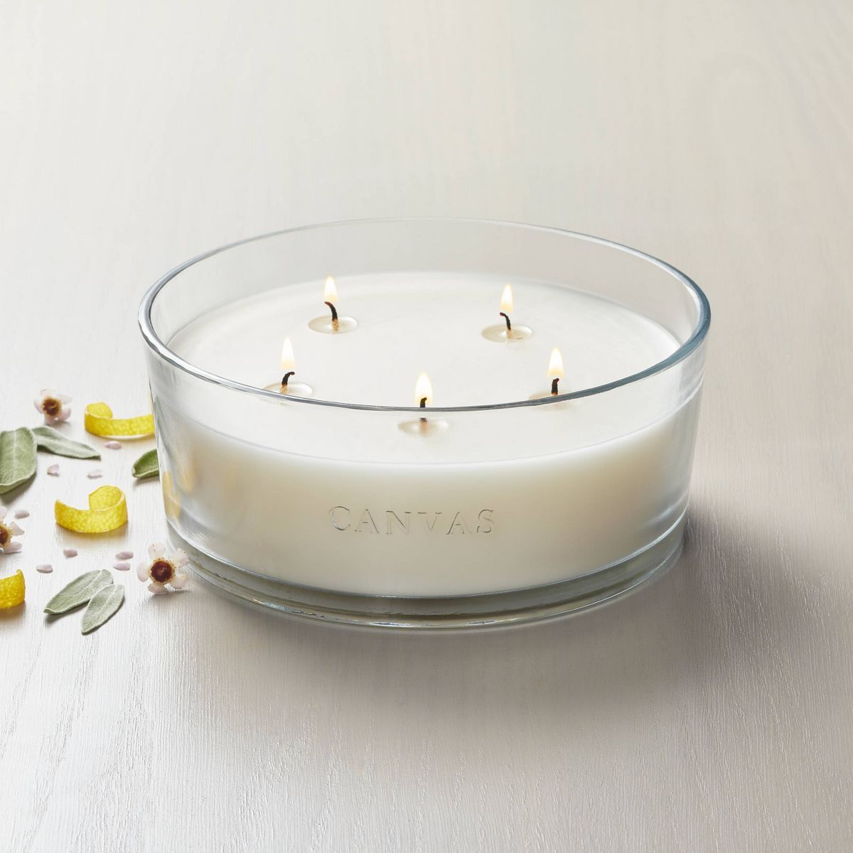 5-Wick Clear Glass Canvas Knob-Lid Jar Candle 28oz - Hearth & Hand™ with Magnolia | Target