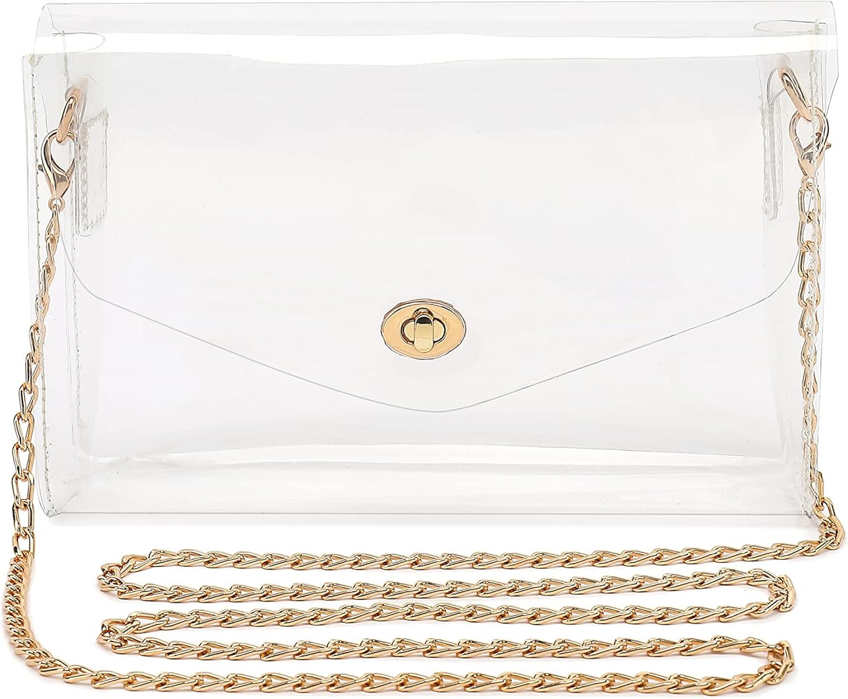 Faime Clear Bag Stadium Approved - Clear Crossbody Bags for Women, Clear Stadium Purse Shoulder Bag  | Amazon (US)