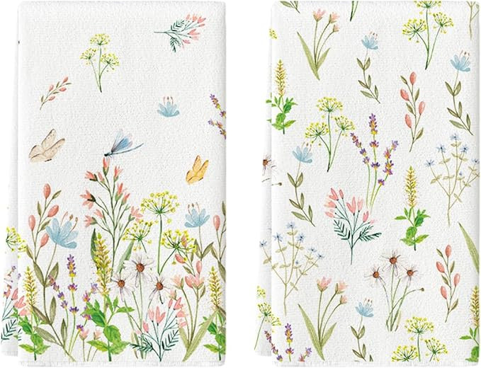 Artoid Mode Flowers Floral Spring Kitchen Towels Dish Towels, 18x26 Inch Daily Seasonal Summer Dr... | Amazon (US)