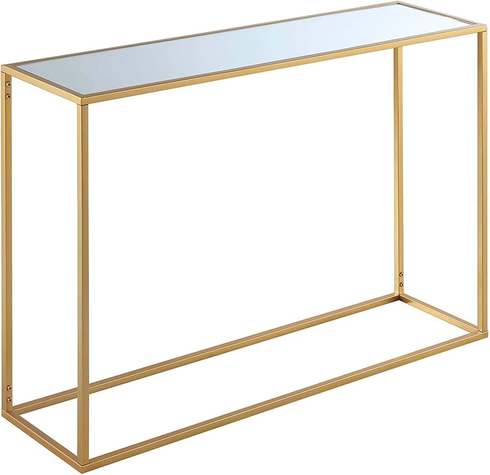 Convenience Concepts Gold Coast Mirrored Console Table, Mirrored Top / Gold Frame | Amazon (US)
