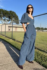 Denim Cutout Wide-Leg Jumpsuit | Forever 21 | Forever 21 (US)