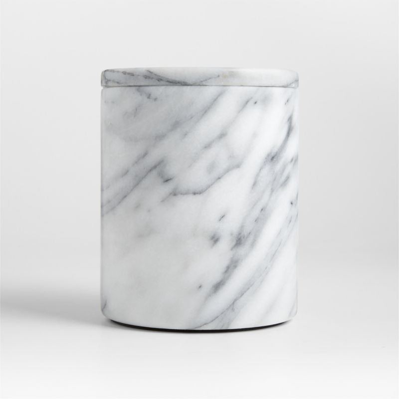 French Kitchen Medium White Marble Canister + Reviews | Crate & Barrel | Crate & Barrel