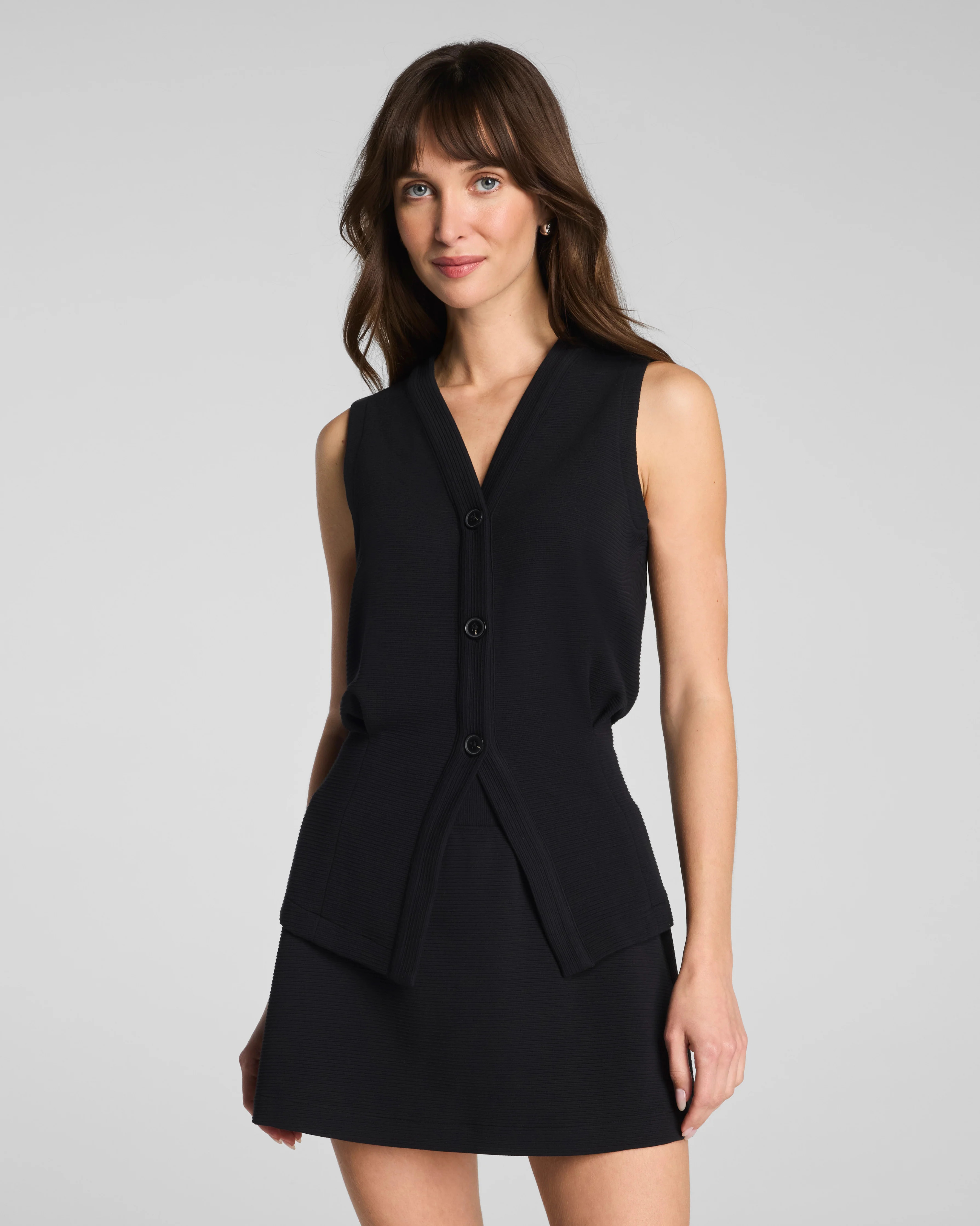 SPANX AirEssentials® French Rib Vest | Soft Button-Down Layer | Spanx