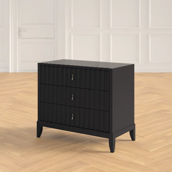 Bonifácio 3 - Drawer Nightstand in Black Tie | Wayfair North America