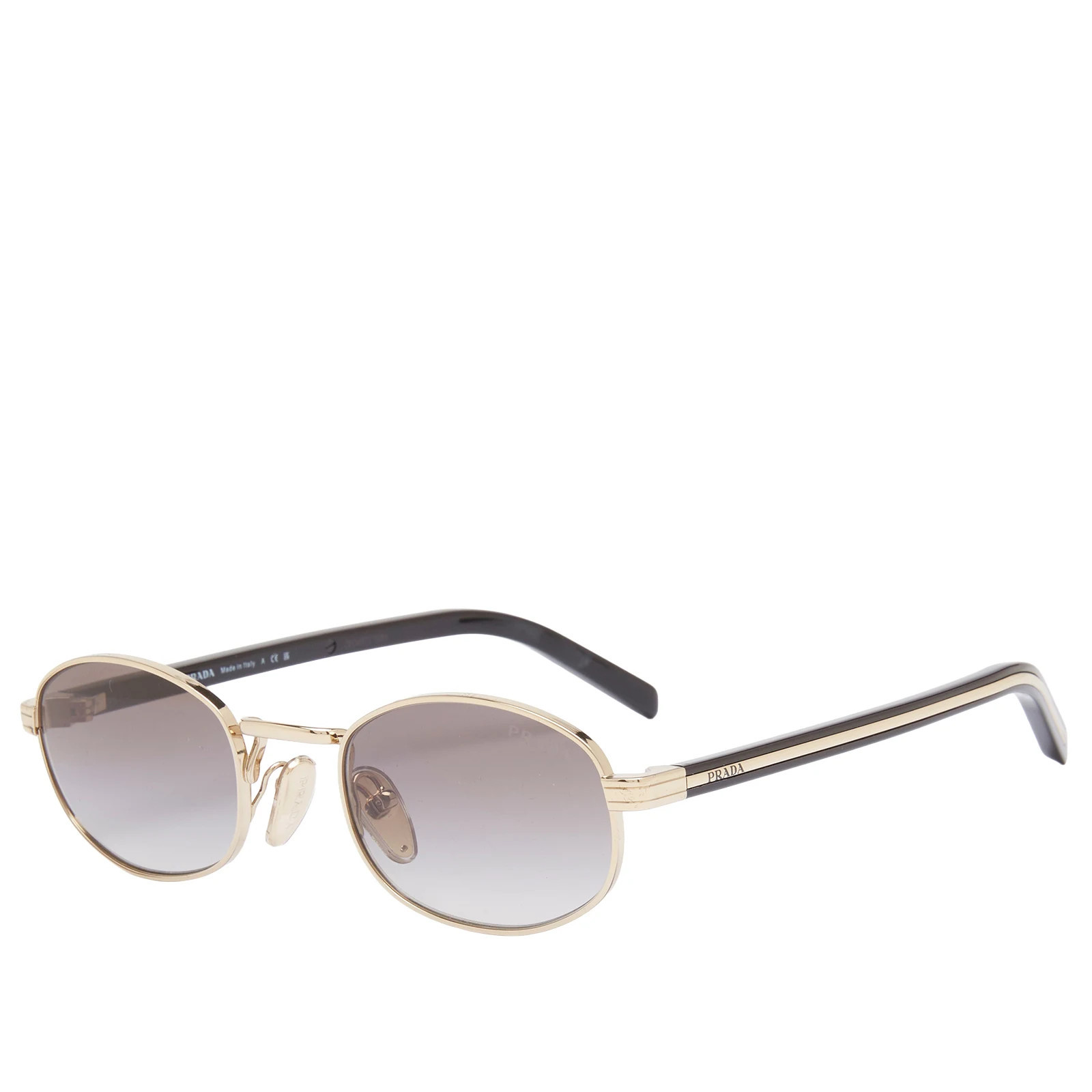 Prada Eyewear 0PR B53S Sunglasses in Pale Gold/Grey Gradient | END. Clothing