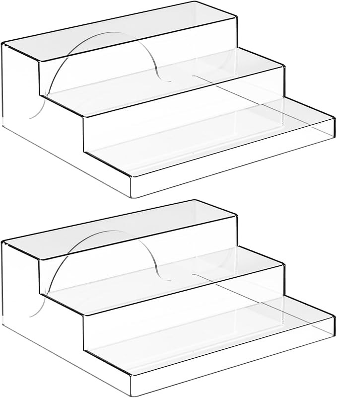 Yieach 3 Tiered Acrylic Display Stands for Cupcake Stand,Perfume Shelf Organizer,Figure and Funko... | Amazon (US)