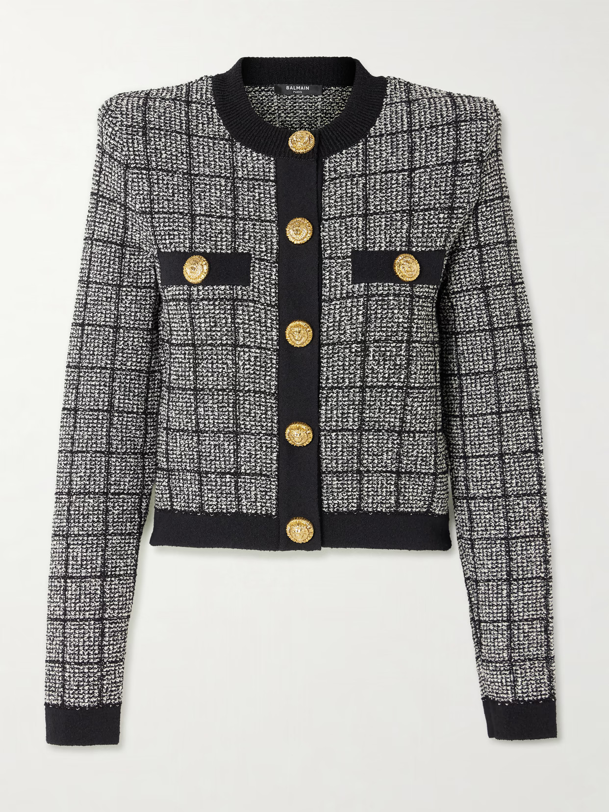 Balmain - Metallic Tweed Cardigan - Black | NET-A-PORTER (US)