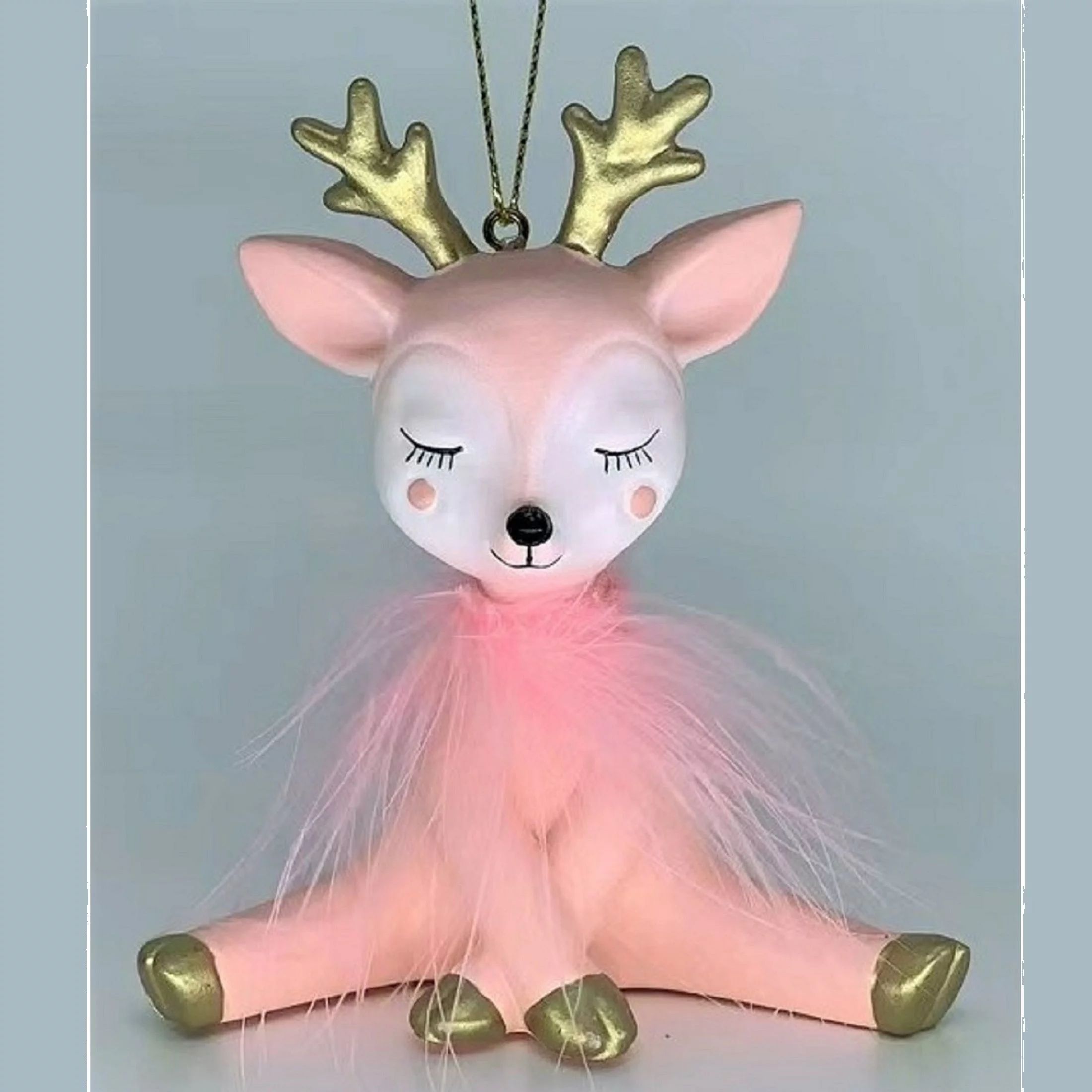 Holiday Time Pink Reindeer Ornament. Tabletop Decor. Blush Theme. Pink & Gold Color. - Walmart.co... | Walmart (US)