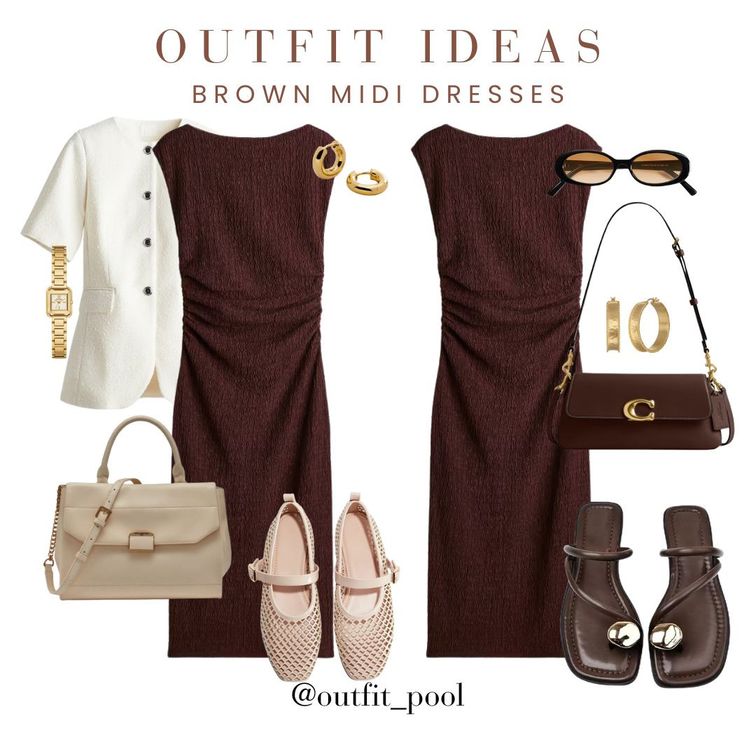 
Styled a brown midi dress in two ways: from business chic to casual cool – your versatile piece that transitions seamlessly from work to the weekend. 🫶🏼 Which look is your favorite? (brown midi dress styling, 2 ways to wear midi dress, work to weekend outfits, business casual midi dress, casual chic brown dress, brown dress outfit ideas, midi dress outfit inspiration, how to style brown midi dress, day to night midi dress, neutral tone dress styling, minimalist outfit ideas, wardrobe essentials summer) 

 #LTKSummerEdit #LTKStyleTip #LTKShoeCrush