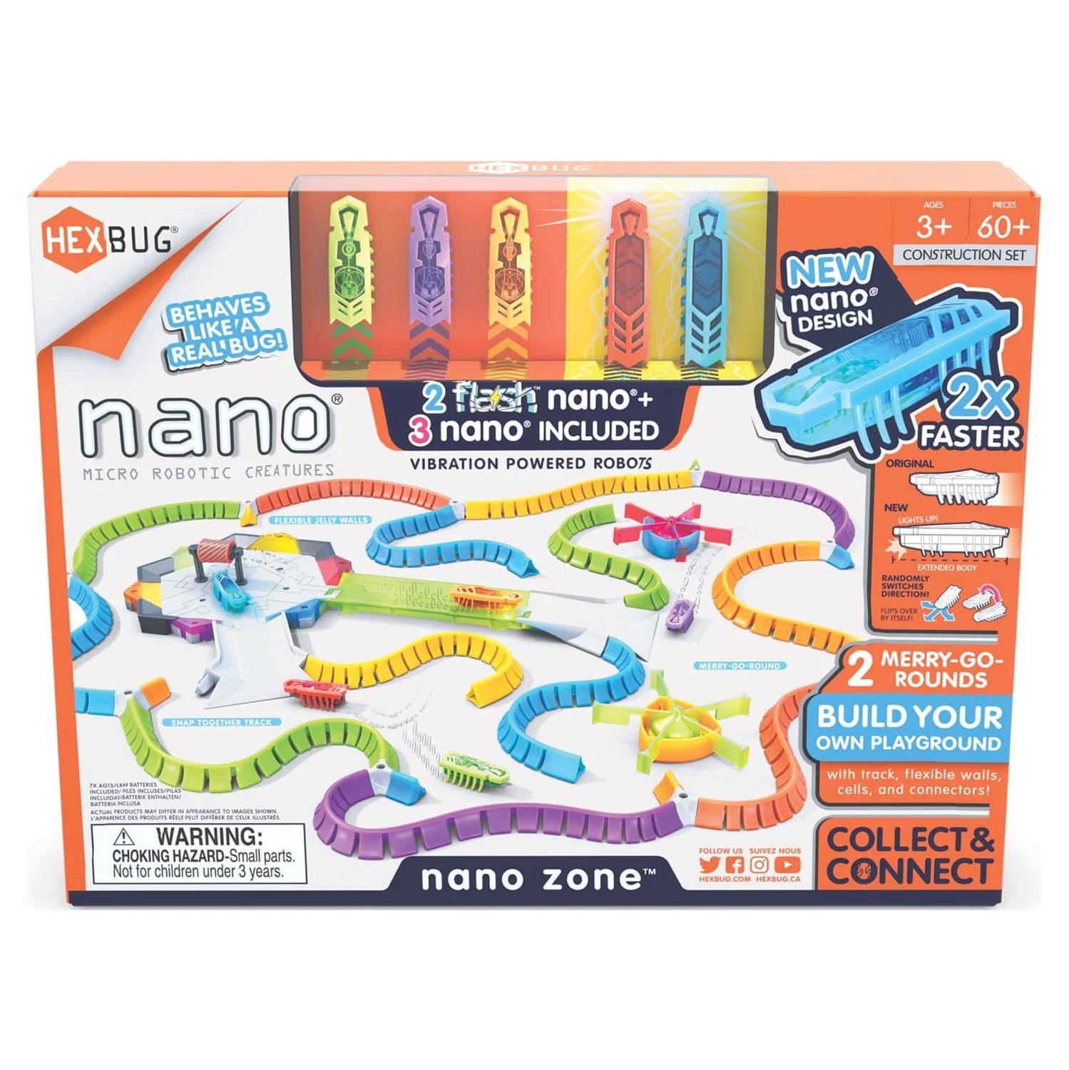 HEXBUG Flash Nano Nano Zone - Colorful Sensory Playset for Kids - Build Your Own Zone - Over 60 P... | Walmart (US)