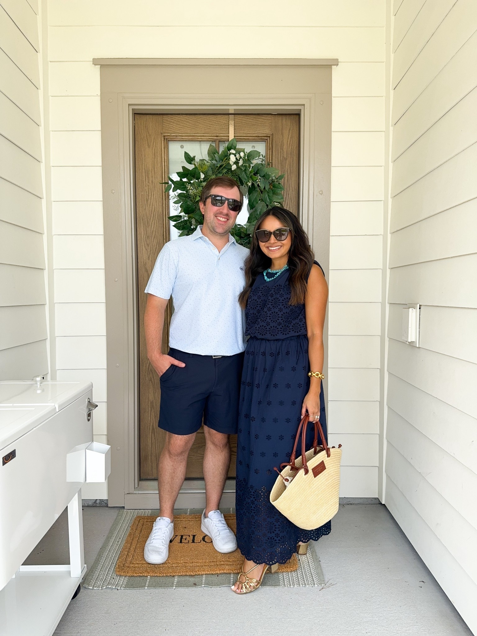 Navy blue eyelet top size xxs petite TTS
Navy blue eyelet skirt size 0 regular - I like a full length skirt vs the midi length if I had gone with petite sizing.
Gold heels size 5 TTS


#LTKSaleAlert #LTKPetite #LTKFindsUnder50