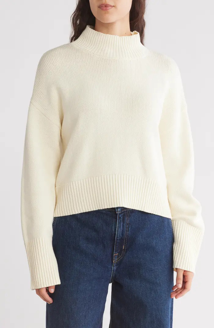 Melrose and Market Mock Neck Wide Sleeve Crop Pullover | Nordstromrack | Nordstrom Rack