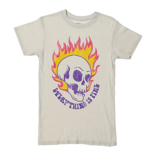 Everything Is Fine' Flaming Skull Graphic Tee | Five Below