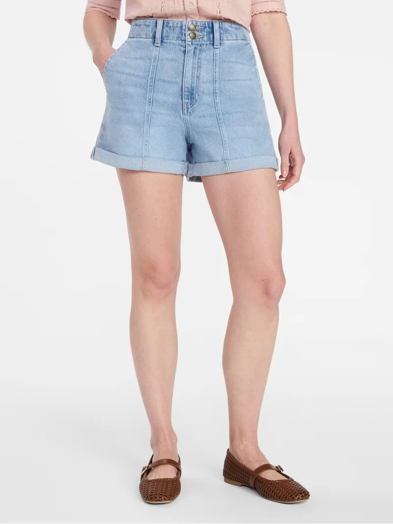 Time and Tru Women's High Rise Utility Shorts, 3.5" Inseam, Sizes 0-22 | Walmart (US)