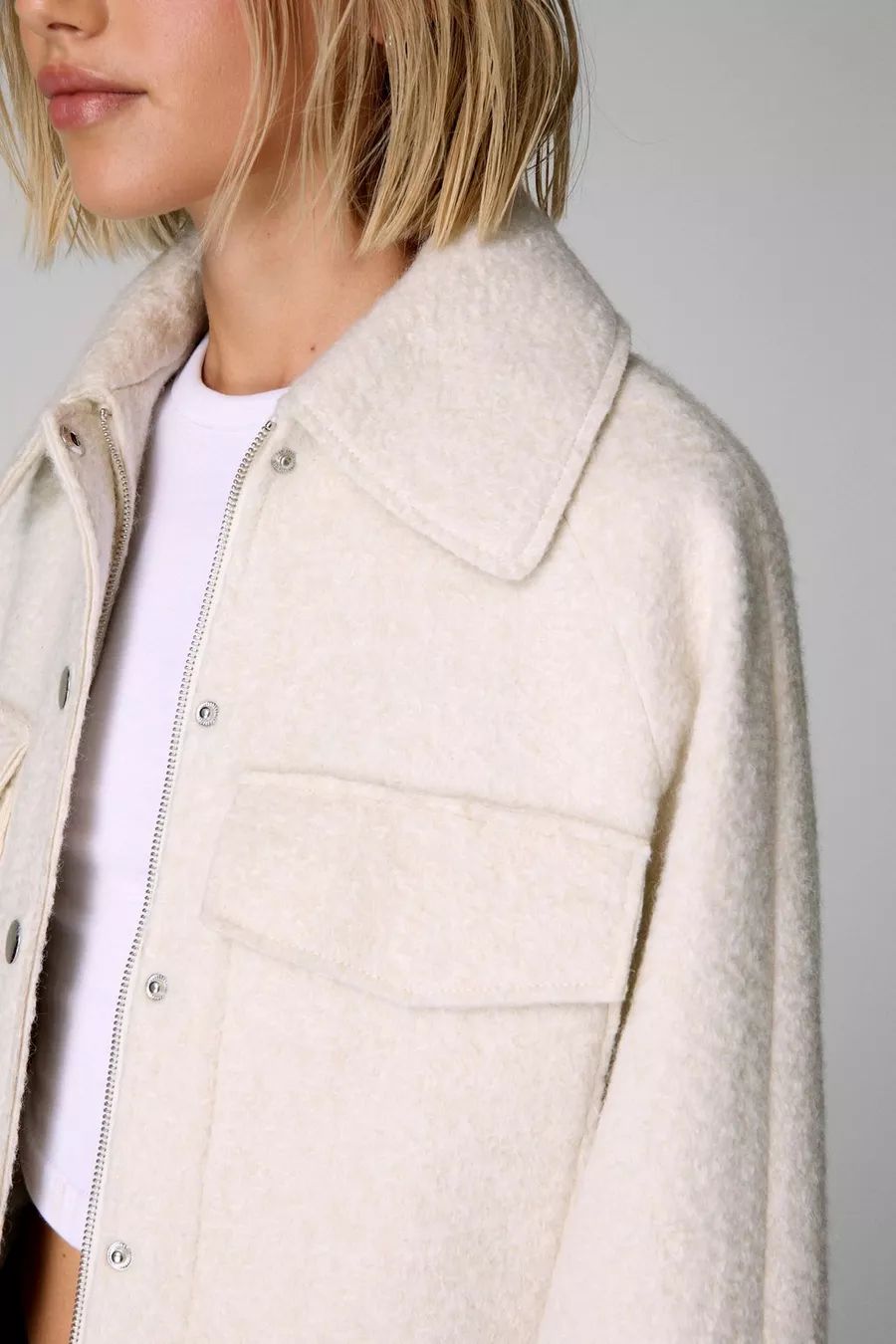 Textured Wool Blend Trucker Jacket | Nasty Gal US