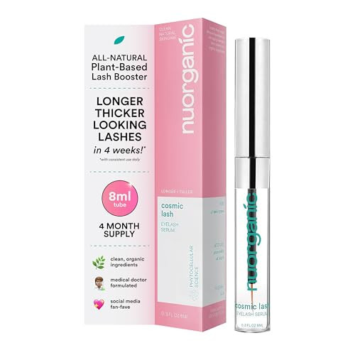 nuorganic Cosmic Lash Serum Without Prostaglandins | Eyelash Growth Serum for Thicker, Longer, More Defined Lashes | 4-Month Supply XL Size | Made in USA | cGMPA Certified Lab | 8ml | Amazon (US)