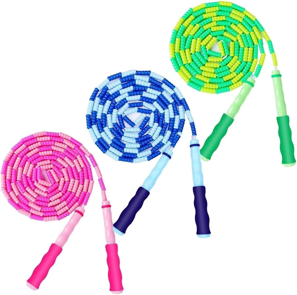GRAWUN Jump Rope For Kids, Soft Beaded Jump Rope, Adjustable Length Tangle-Free Segmented Soft Be... | Amazon (US)