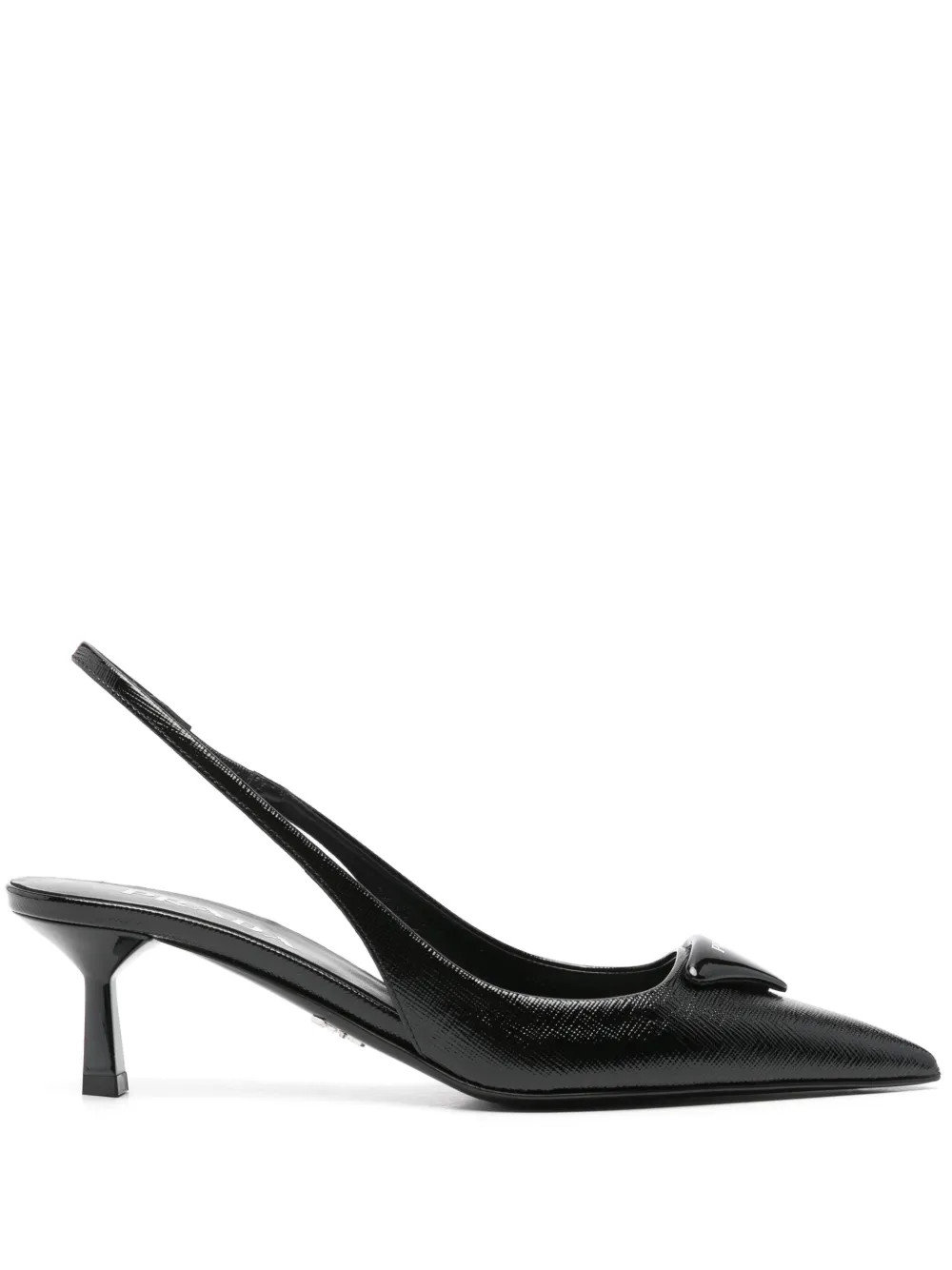 Prada 55mm logo-plaque Slingback Pumps - Farfetch | Farfetch Global