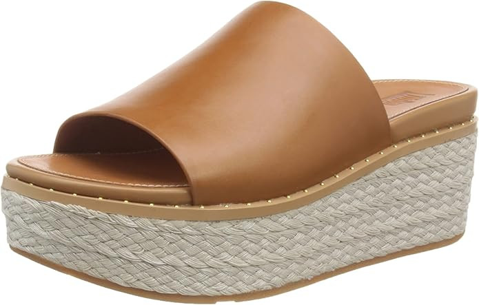 FitFlop™ Women's Eloise Espadrille Leather Wedge Slide Sandal | Amazon (US)