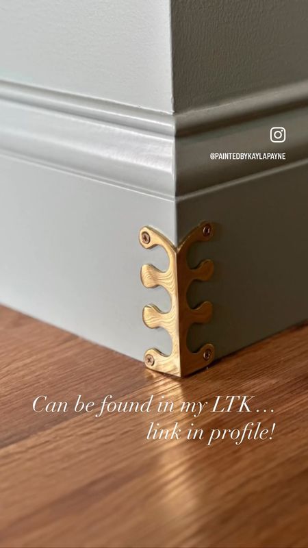 Many years ago, I saw a photo on Pinterest of a brass corner protector affixed to a crisp white baseboard corner, and I knew someday I’d have some for myself. 
•
What’d ya know….dreams do come true lol🤣 
•
If you’re super worried about breaking your toes then these aren’t for you. 
•
But if you’re into tiny details around your home that make a big impact, then you’re going to want these on all your outside trim corners!
•
I have the POLISHED BRASS option
•
Tag your boujee-est friend! 
•
See y’all in the ER🦶🏼🦶🏼
•
#brasscorners #brassdetails #homedetails #evergreenfog #paintedtrim #baseboards #homedesignideas #paintedbykaylapayne

#LTKhome
