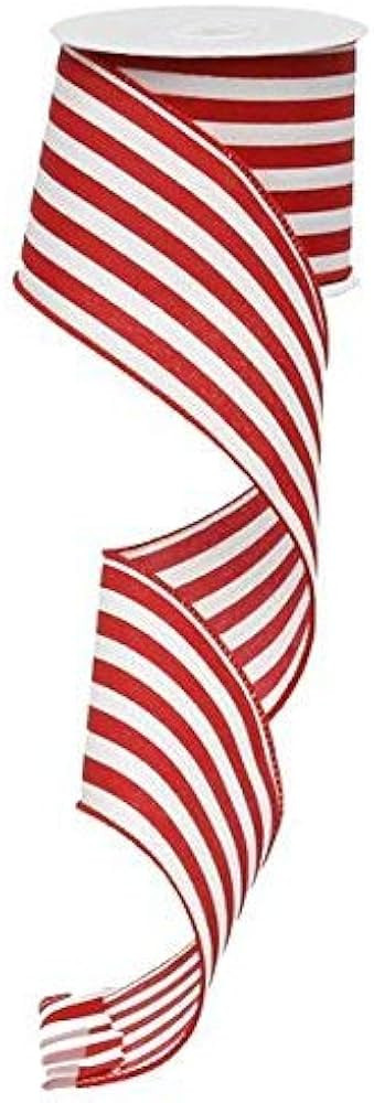 Expressions Vertical Striped Ribbon - Red, 2.5" x 30ft, Polyester, Wired Edge, All Occasions | Amazon (US)