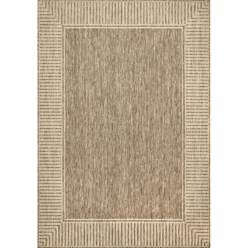 Alegre Bordered Power Loom Tan Indoor/Outdoor Rug | Wayfair North America