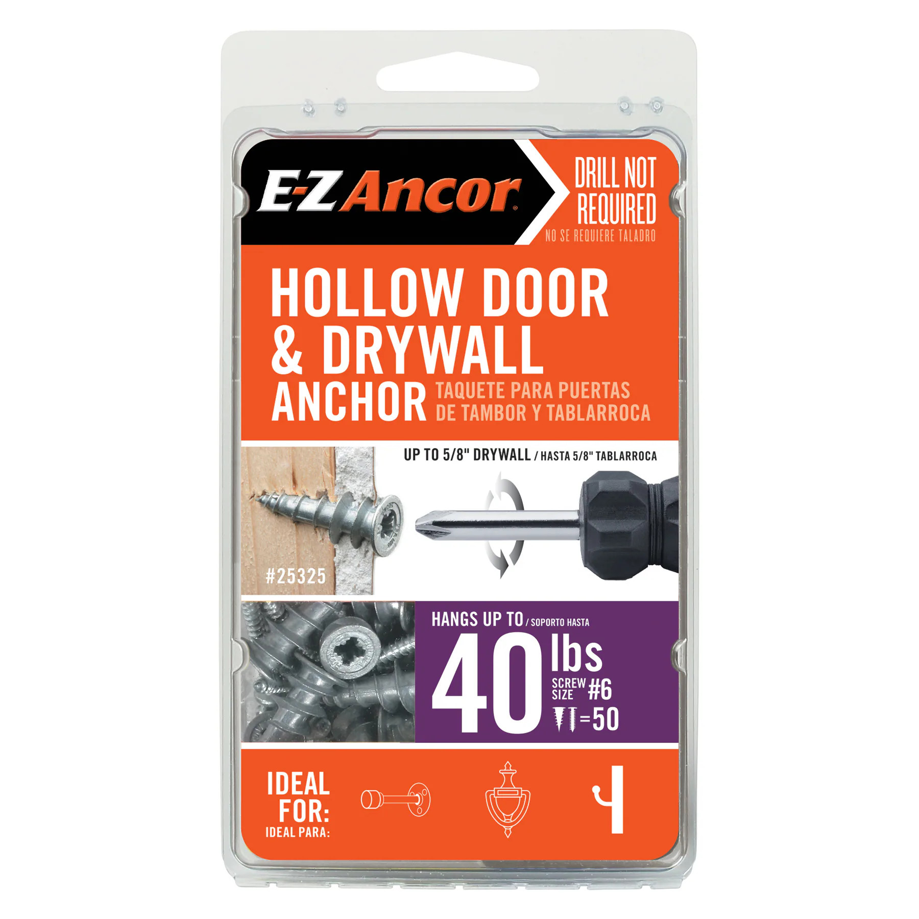 E-Z Ancor 40-lb #6 x 1-in Self-Drilling Anchors with Screws Included 50 -Pack | 25325 | Lowe's