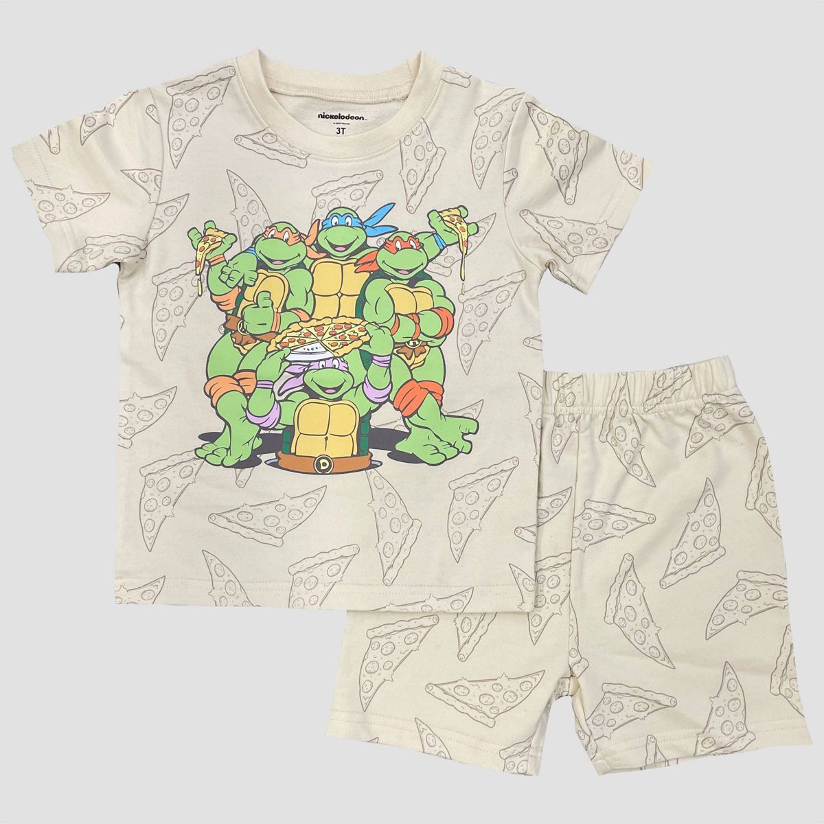 Toddler Boys' Nickelodeon Teenage Mutant Ninja Turtle Pizza Top and Shorts Set - Off-White | Target