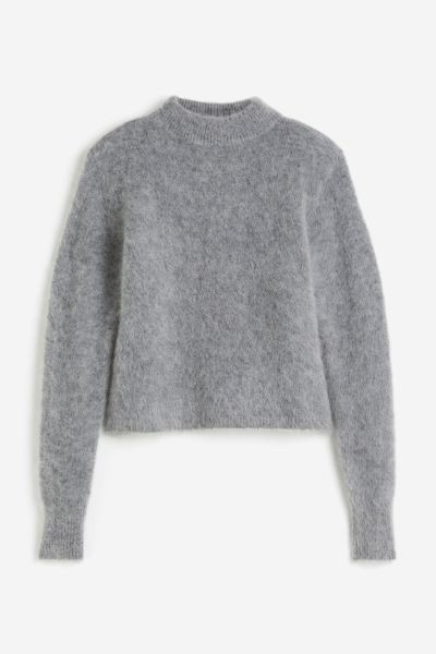 Mohair-blend jumper - Light grey - Ladies | H&M GB | H&M (UK, MY, IN, SG, PH, TW, HK)