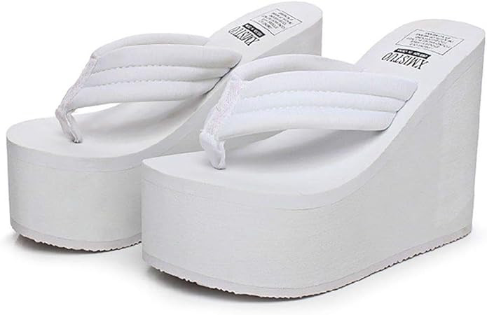 QZUnique Women's Handmade Flowers Sandals Cute Slippers Non-Slip Flip Flops High-Heeled Slippers | Amazon (US)