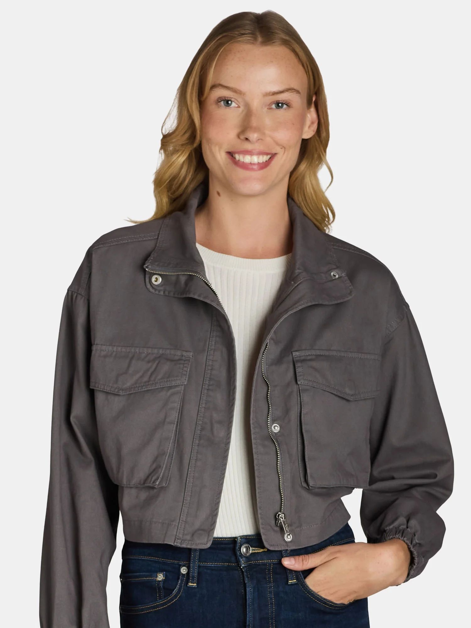 Madden NYC Women's Juniors Cargo Pocket Jacket, Sizes XXS-XXL | Walmart (US)